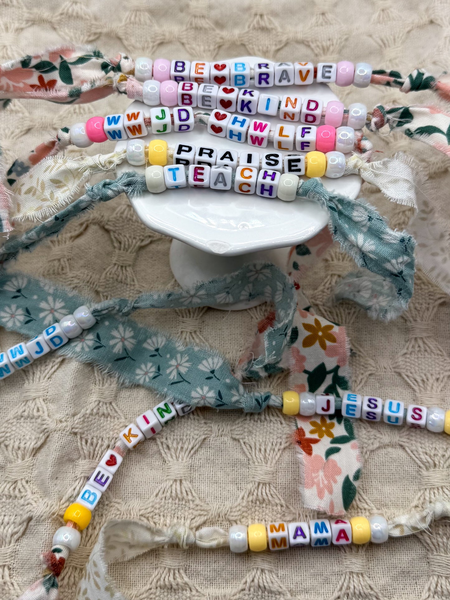 Fabric Beaded Bracelets